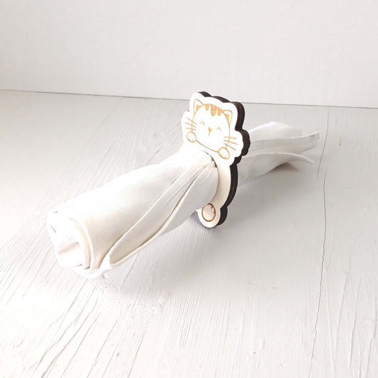 Portatovaglioli in Pioppo - Animali - 1 Pezzo - Gatto