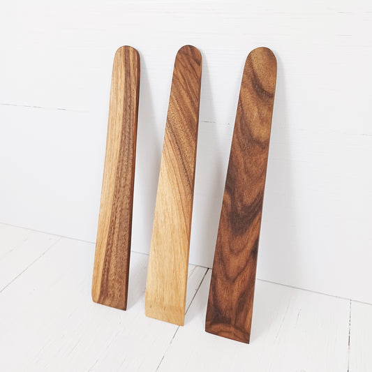 Spatola/Paletta Piatta+Tonda 30cm in Noce - Set 3 pezzi