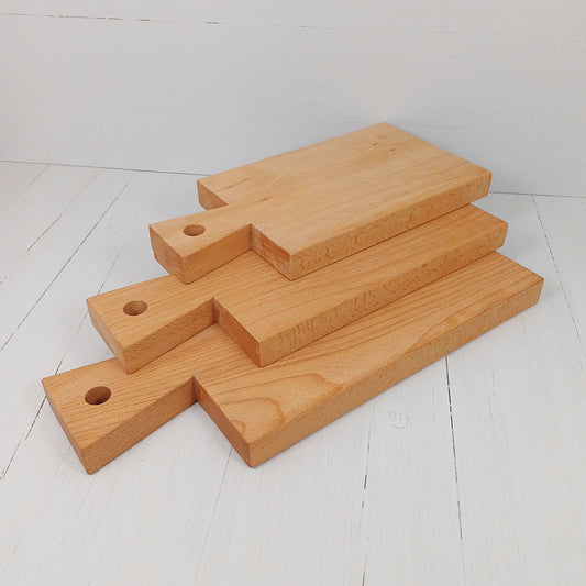 Tagliere Rettangolare con Manico a coda di Rondine 35x17,5cm in Faggio