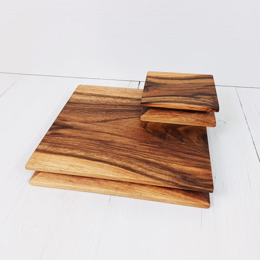 Sottopentola Quadrato Moderno 10x10cm in Noce