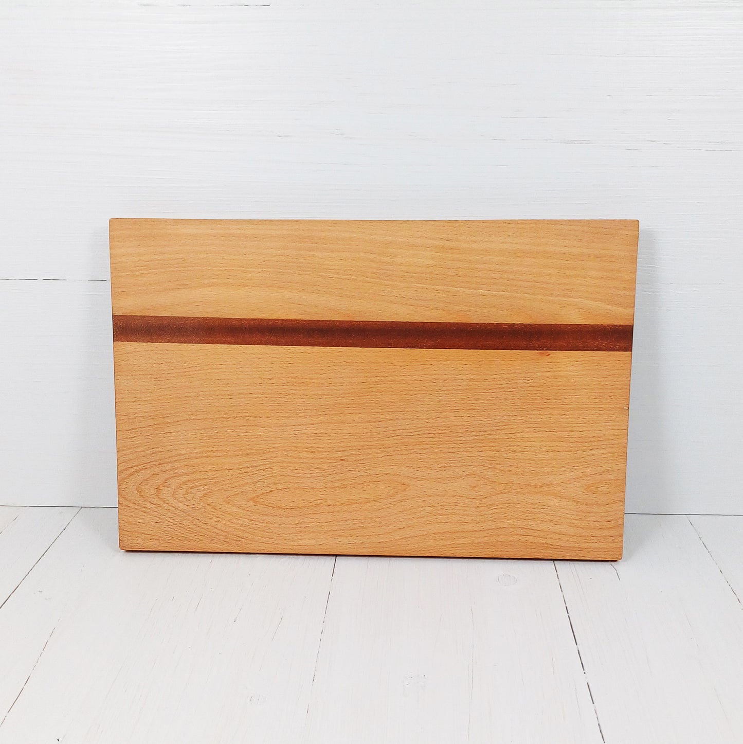 Tagliere Rettangolare con Inserto Lineare Faggio+Mogano 40x26cm