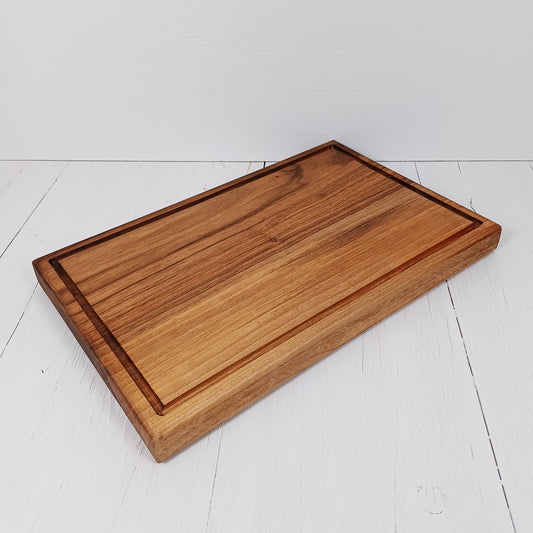 Tagliere Rettangolare Arrotondato con Scanalatura 40x25cm in Noce