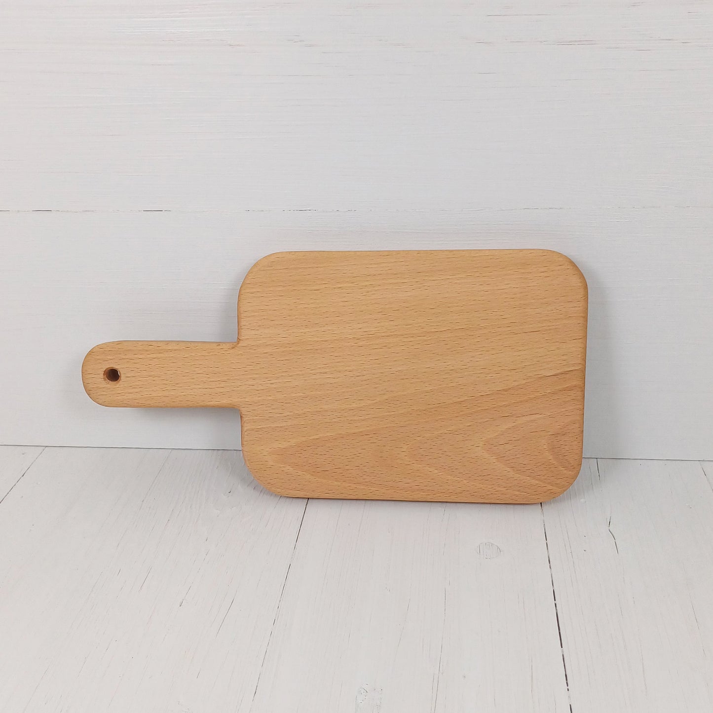 Tagliere Rettangolare Arrotondato con Manico 37x18cm in Faggio