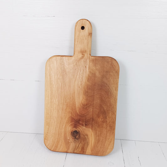 Tagliere Rettangolare Arrotondato con Manico 42x22cm in Noce