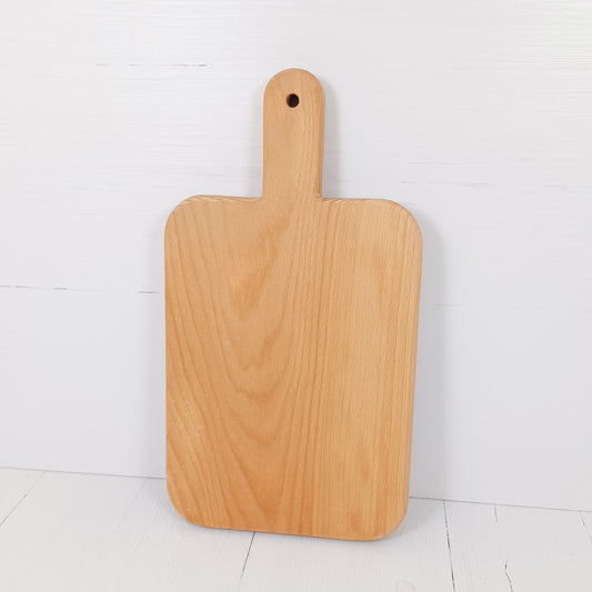 Tagliere Rettangolare Arrotondato con Manico 42x22cm in Faggio