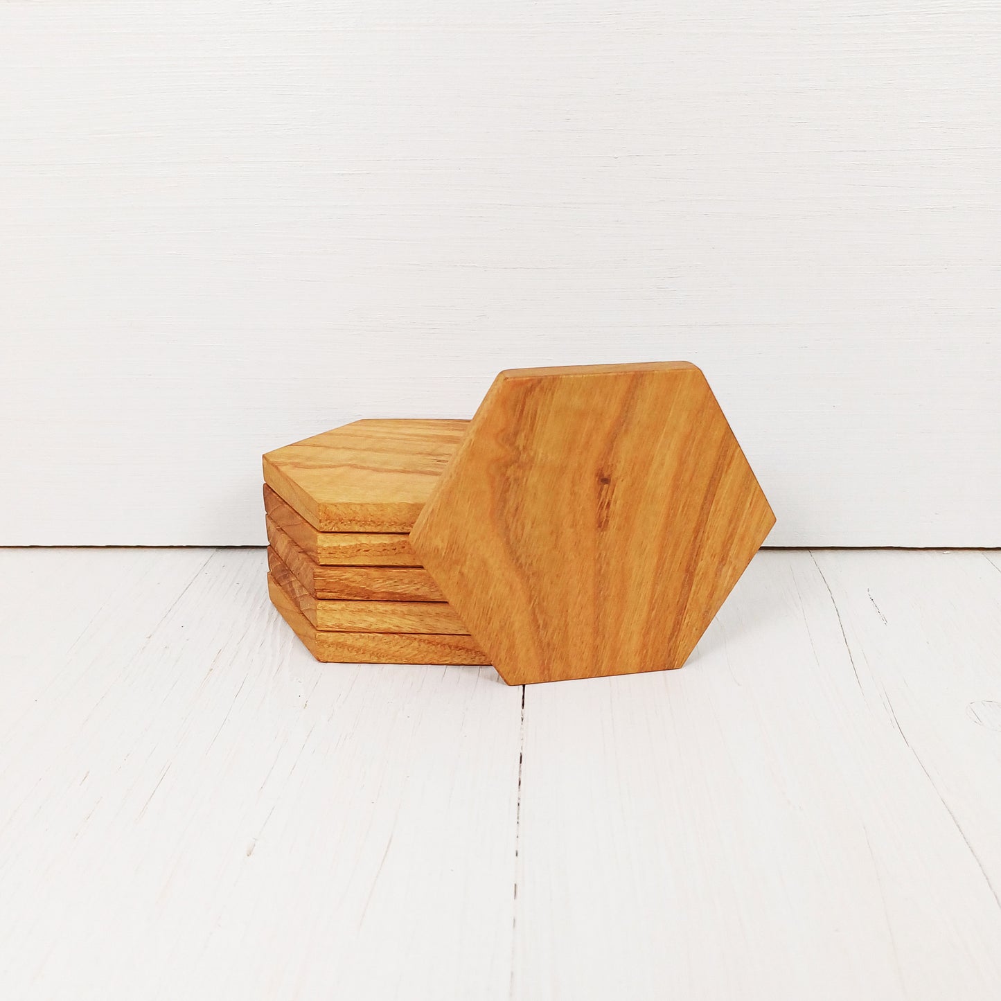 Sottobicchiere Esagonale 11cm in Rovere - Set 6 Pezzi