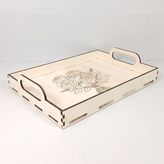 Vassoio 40x28cm in Pioppo - Rosa