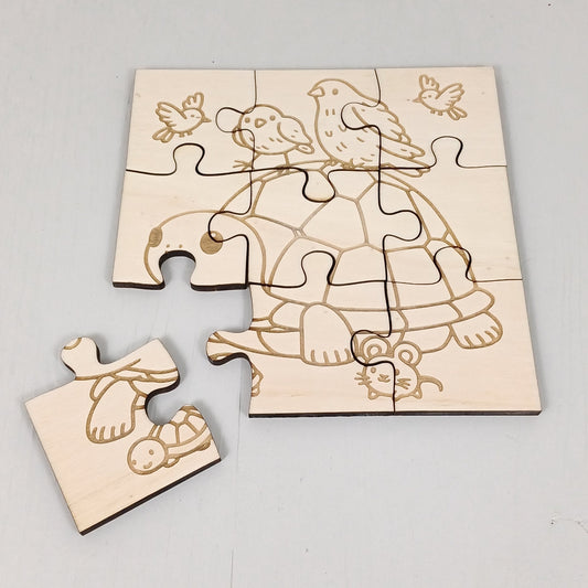 Puzzle per Bambini 9 pezzi - 20x20cm - Tartaruga