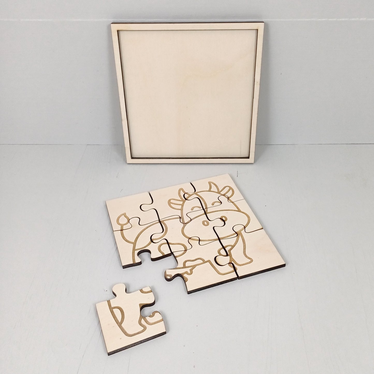 Puzzle per Bambini 9 pezzi - 20x20cm - Mucca