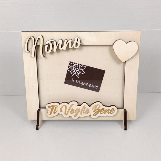 Cornice Foto Ti Voglio Bene 26x21cm (Foto 20x15cm) - Nonno - Orizzontale