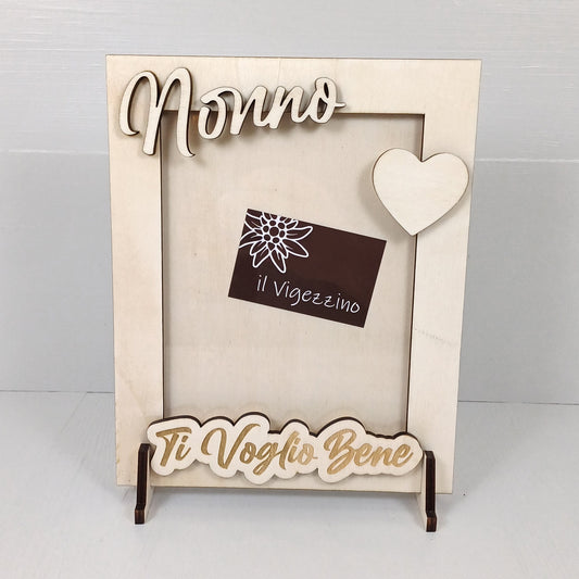 Cornice Foto Ti Voglio Bene 26x21cm (Foto 20x15cm) - Nonno - Verticale