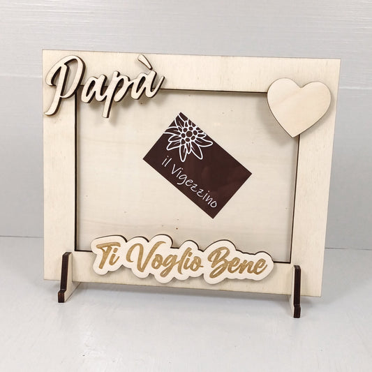 Cornice Foto Ti Voglio Bene 26x21cm (Foto 20x15cm) - Papà - Orizzontale