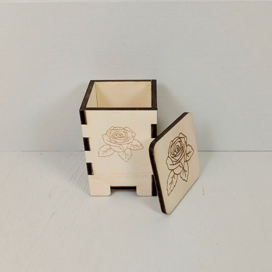 Contenitore in Pioppo - 12cmx8cmx8cm - Rosa