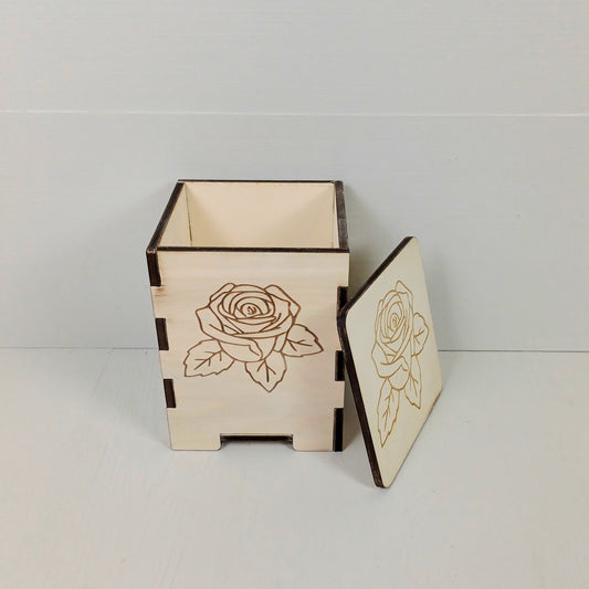 Contenitore in Pioppo - 16cmx12cmx12cm - Rosa