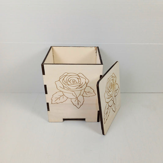 Contenitore in Pioppo - 20cmx16cmx16cm - Rosa