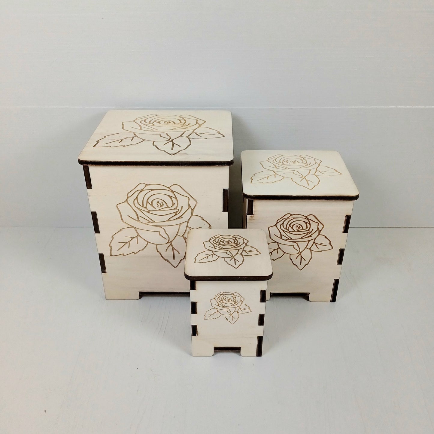 Contenitore in Pioppo - 16cmx12cmx12cm - Rosa