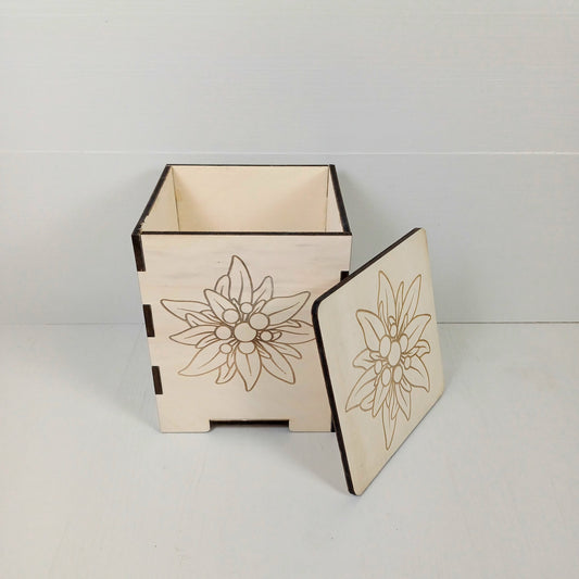 Contenitore in Pioppo - 20cmx16cmx16cm - Stella Alpina