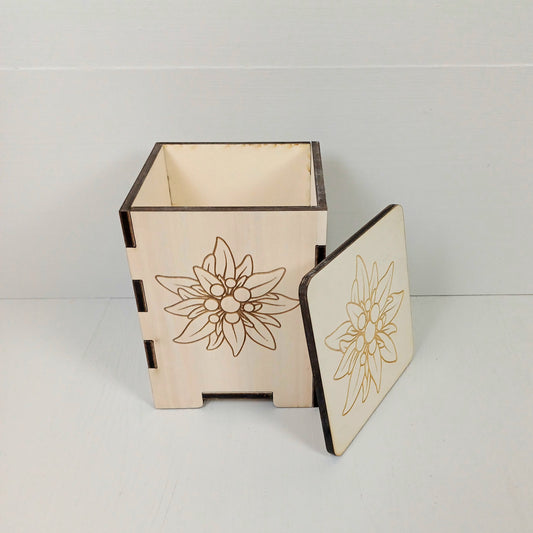 Contenitore in Pioppo - 16cmx12cmx12cm - Stella Alpina