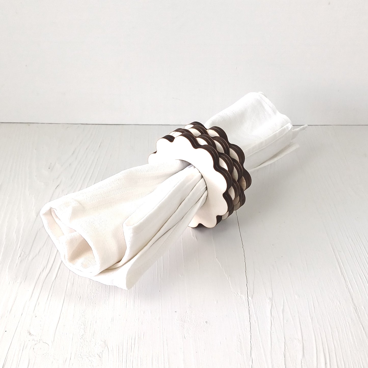 Portatovaglioli Geometrico Pioppo - Set 6 pezzi