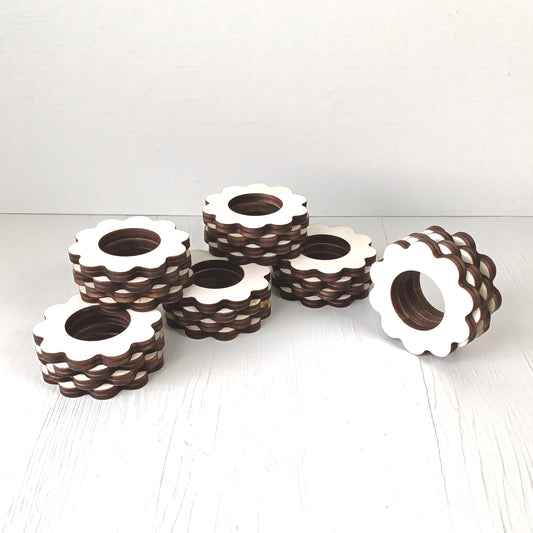 Portatovaglioli Geometrico Pioppo - Set 6 pezzi