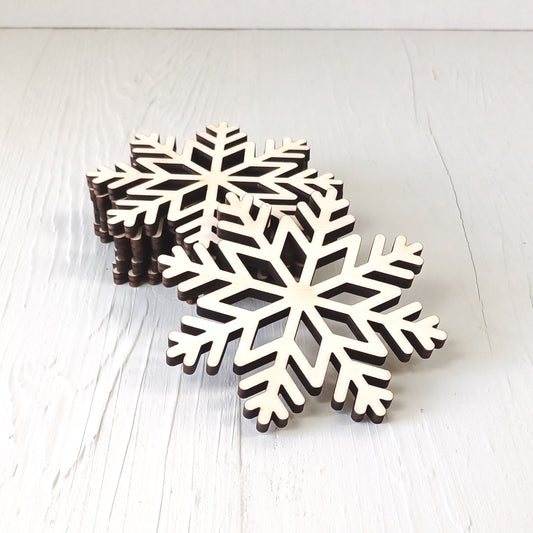 Sottobicchiere Sagomato in Pioppo - Fiocco di Neve - Set 6 Pezzi
