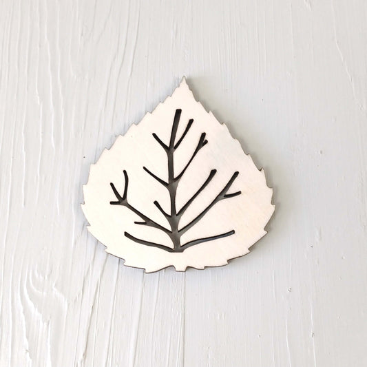 Sottobicchiere Sagomato in Pioppo - Foglia - 1 Pezzo
