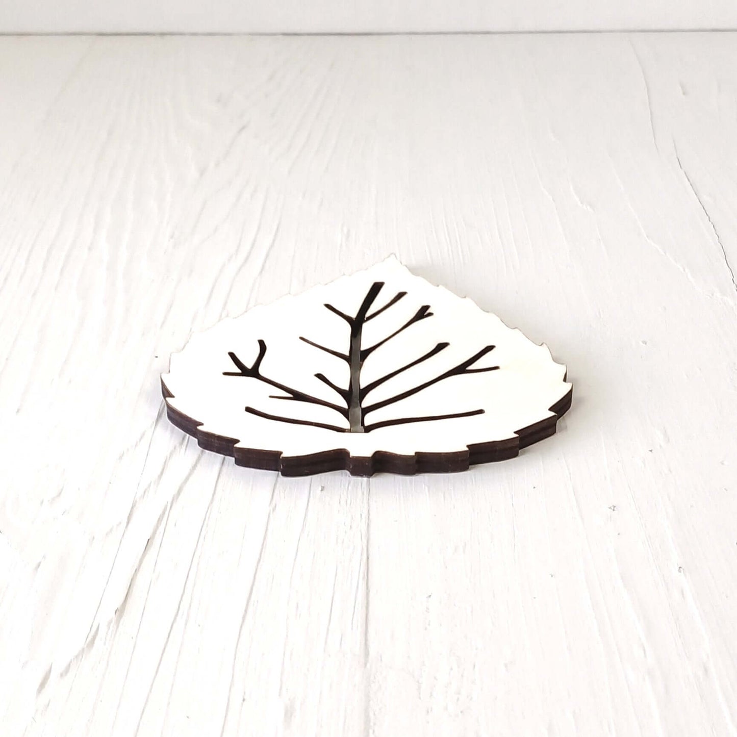 Sottobicchiere Sagomato in Pioppo - Foglia - Set 6 Pezzi