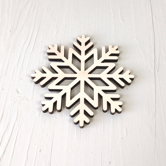 Sottobicchiere Sagomato in Pioppo - Fiocco di Neve - 1 Pezzo