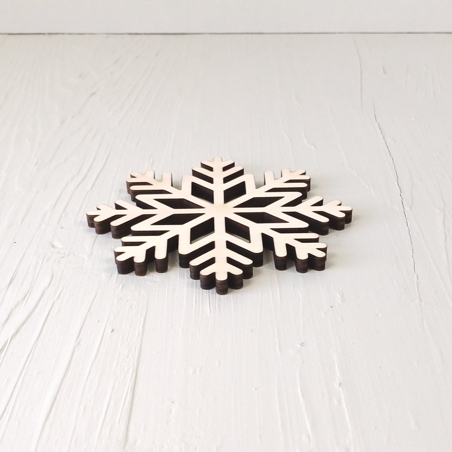 Sottobicchiere Sagomato in Pioppo - Fiocco di Neve - Set 6 Pezzi