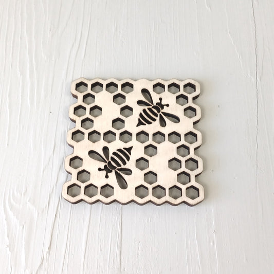 Sottobicchiere Sagomato in Pioppo - Alveare - 1 Pezzo