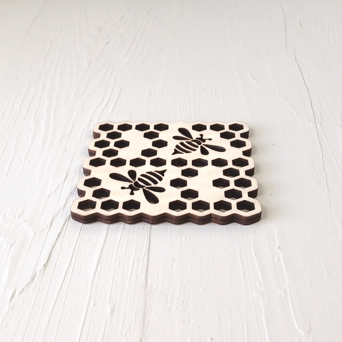 Sottobicchiere Sagomato in Pioppo - Alveare - Set 6 Pezzi