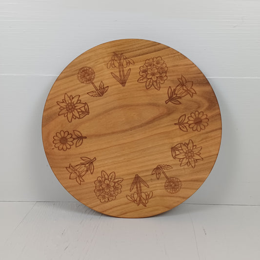 Piatto 24cm in Ciliegio - Doodle Fiori