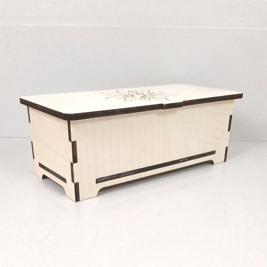 Cofanetto 28x12x10cm in Pioppo - Stella Alpina