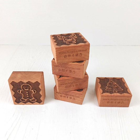 Stampini per Biscotti in Faggio - Set 6 Pezzi - Natale