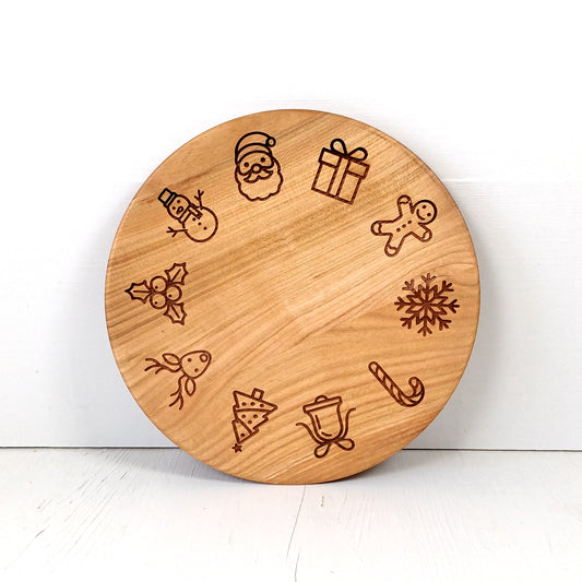 Piatto 24cm in Ciliegio - Doodle Natale