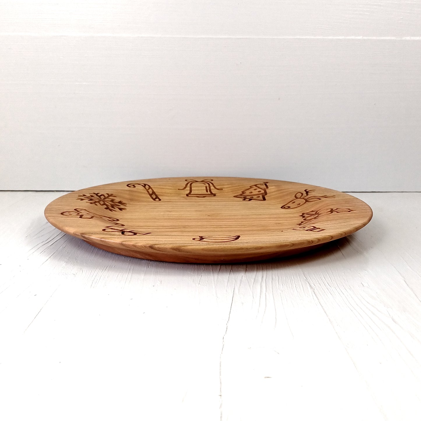 Piatto 32cm in Ciliegio - Doodle Natale