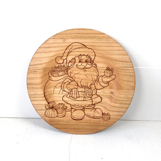 Piatto 32cm in Ciliegio - Babbo Natale
