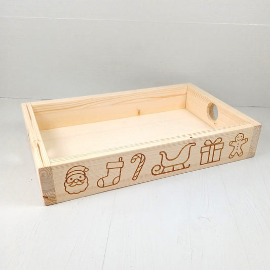 Vassoio in Abete 35x25cm - Doodle Natalizio