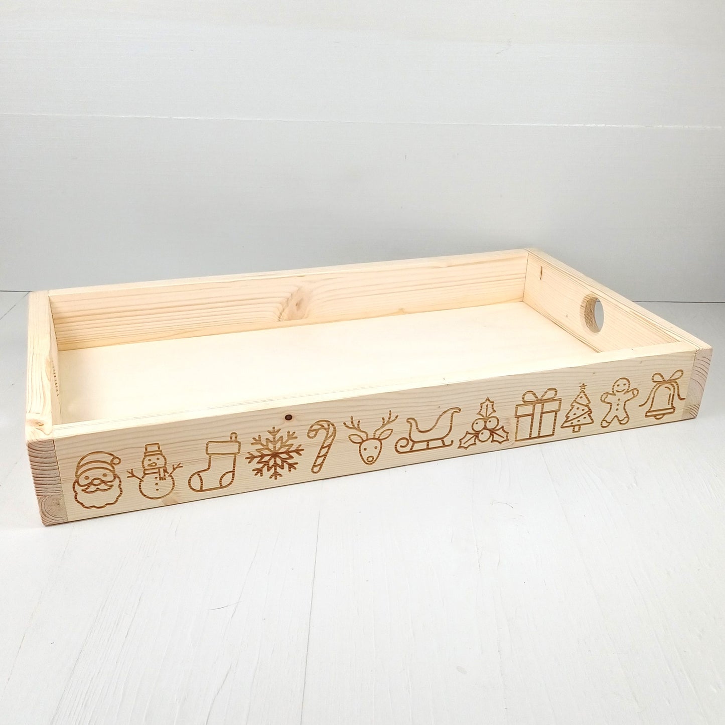 Vassoio in Abete 50x30cm - Doodle Natalizio