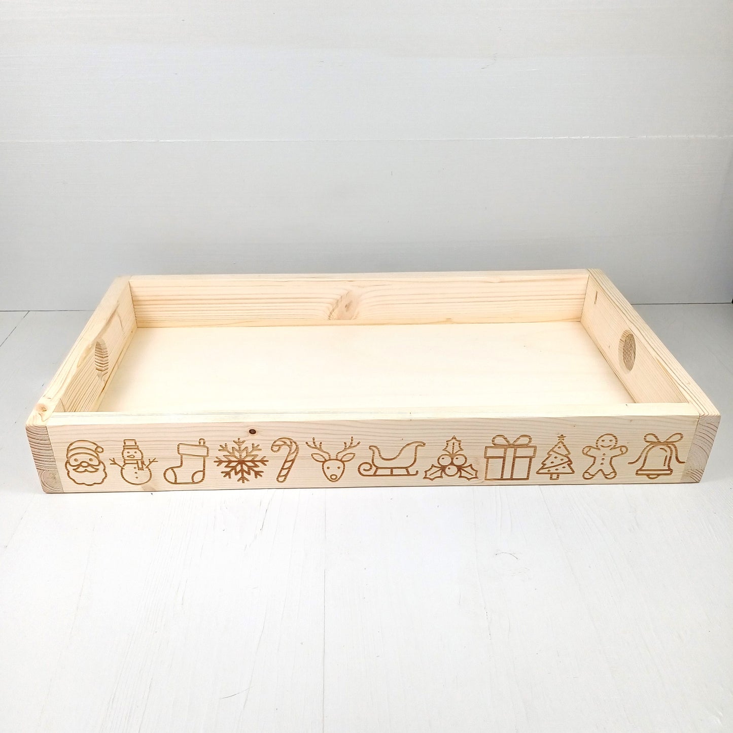 Vassoio in Abete 50x30cm - Doodle Natalizio