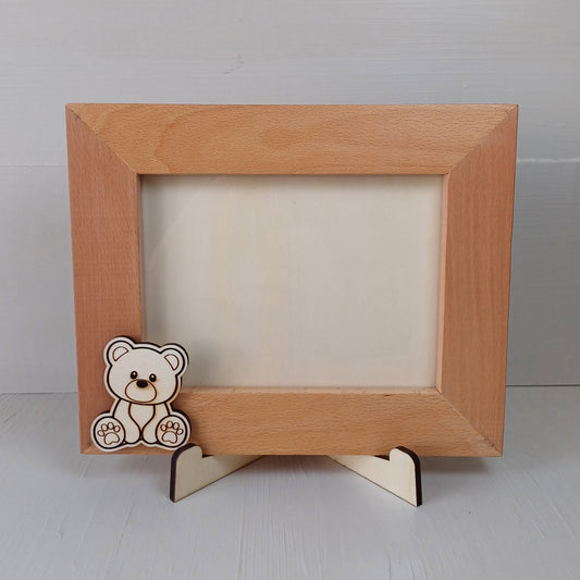 Cornice in Faggio (Foto 20x15cm) - Orsacchiotto - Orizzontale