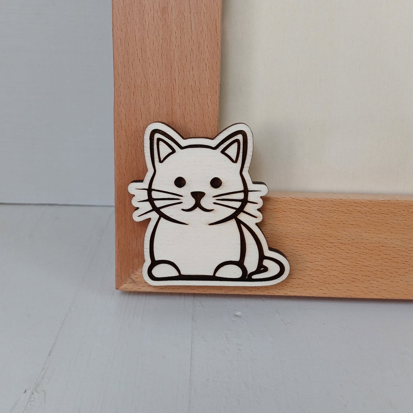 Cornice in Faggio (Foto 20x15cm) - Gatto - Orizzontale