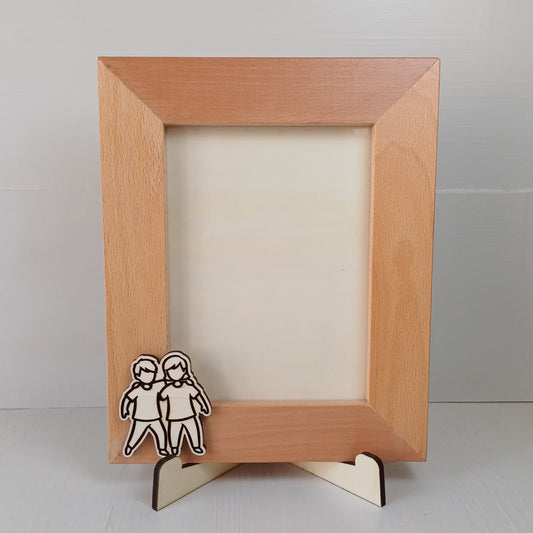 Cornice in Faggio (Foto 20x15cm) - Amici - Verticale