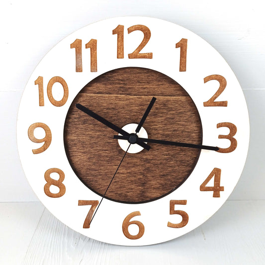 Orologio Rotondo in Pioppo 30cm - Numeri Arabi