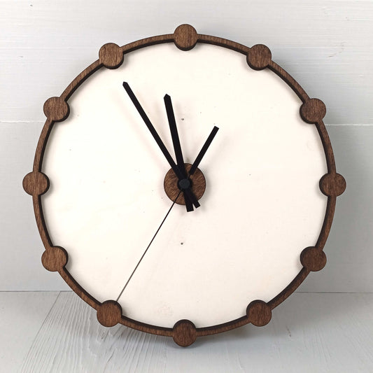 Orologio Rotondo in Pioppo 30cm - Palline