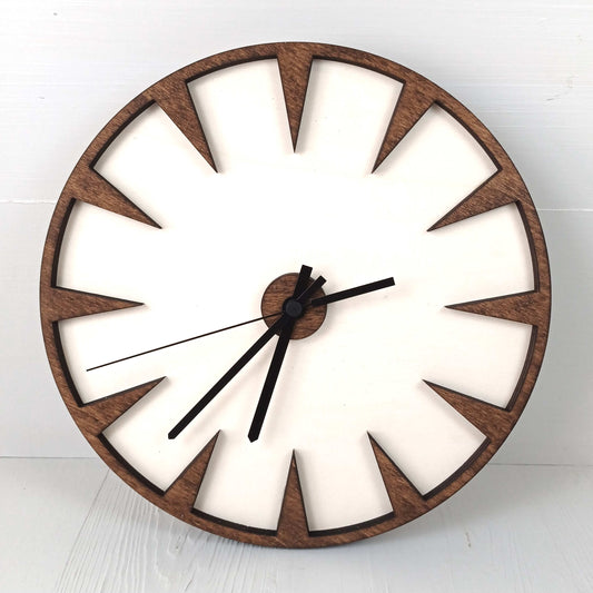 Orologio Rotondo in Pioppo 30cm - Punte