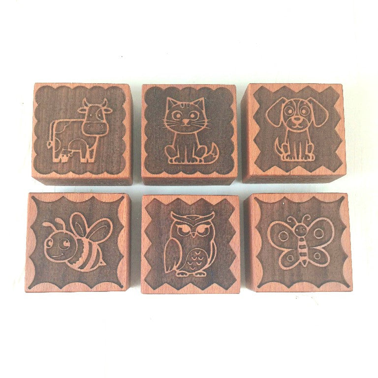 Stampini per Biscotti in Faggio - Set 6 Pezzi - Animali