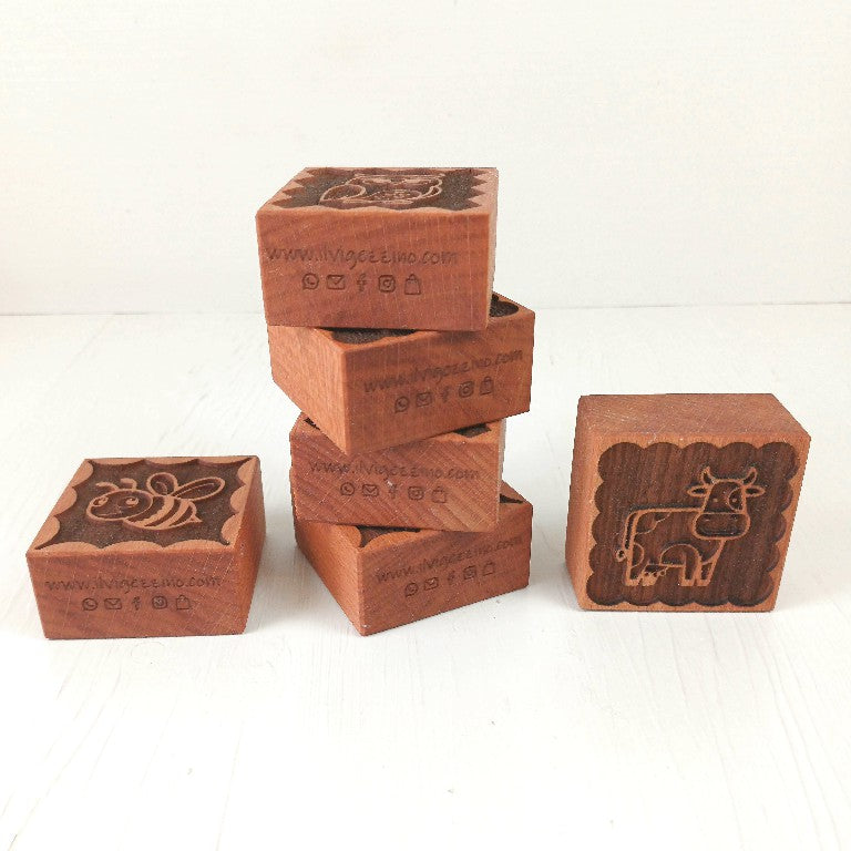 Stampini per Biscotti in Faggio - Set 6 Pezzi - Animali