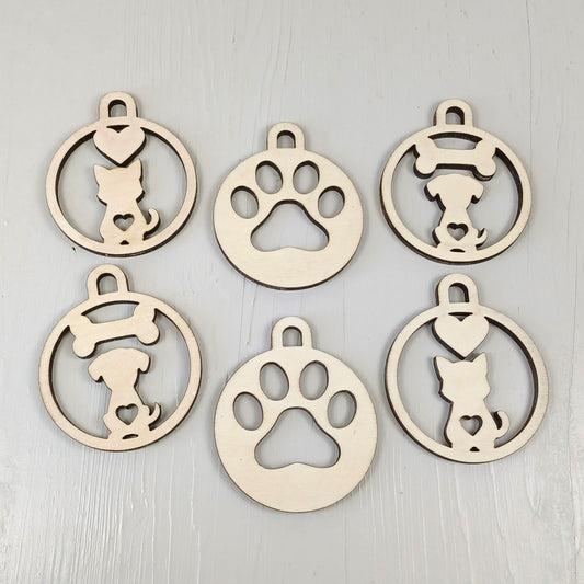 Palline per Albero di Natale - 6 PEZZI - Animali PET