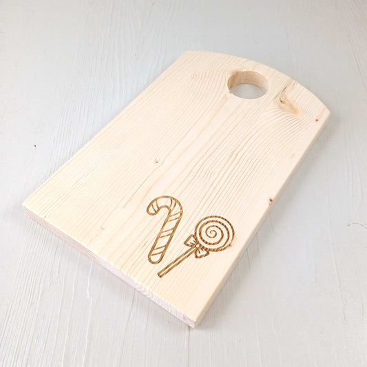 Tagliere in Abete - 25x16cm - Bastoncino di Zucchero